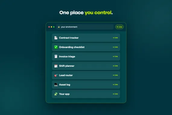 Scattered apps pulled into one secure overview you control